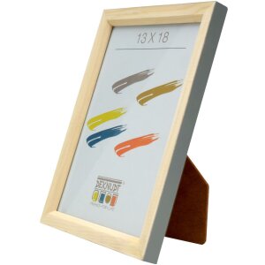 S233H7 Marco de madera color natural con borde exterior gris 24x30 cm