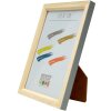 S233H7 Marco de madera color natural con borde exterior gris 24x30 cm