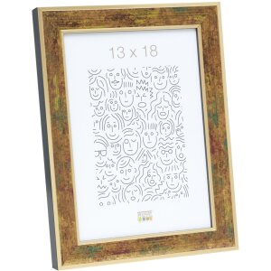 S40JB2 Marco de madera en color dorado con tonos verdes y...