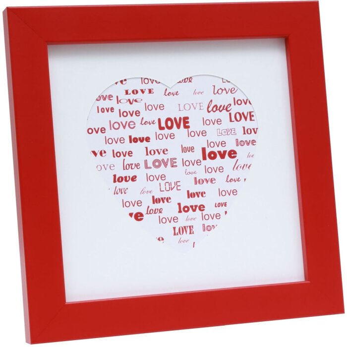 S45SK4 Marco con motivo de corazón rojo 13x13 cm