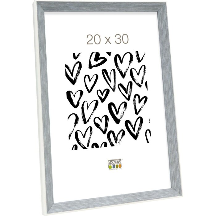 S46CH7 Marco en gris-azul con borde blanco 15x20 cm