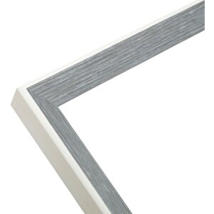 S46CH7 Marco en gris-azul con borde blanco 15x20 cm