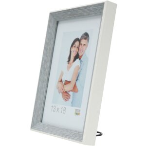 S46CH7 Marco en gris-azul con borde blanco 15x20 cm