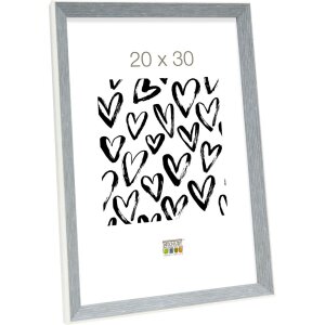 S46CH7 Marco en gris-azul con borde blanco 30x45 cm