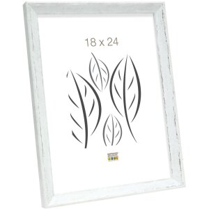 S46DF1 Marco blanco con borde plateado 13x18 cm