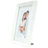 S46DF1 Marco blanco con borde plateado 18x24 cm