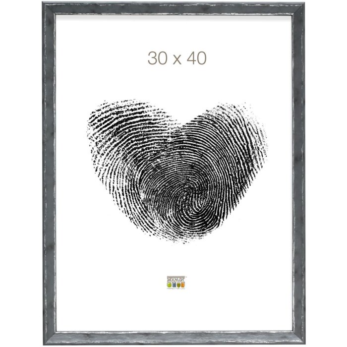 S46DF7 Marco gris con borde plateado 18x24 cm