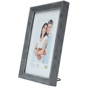 S46DF7 Marco gris con borde plateado 20x30 cm