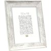 S46EE1 Marco de madera blanco con borde plateado 24x30 cm