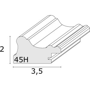 S46HF1 Marco de madera blanco con superficie ondulada 30x45 cm