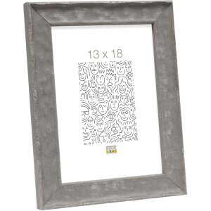 S46HF7 Marco de madera gris con superficie ondulada 15x15 cm