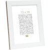 S46JH1 Marco de madera blanco con borde color madera 18x24 cm