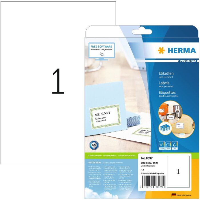 ETIQUETAS Premium A4 210x297 mm