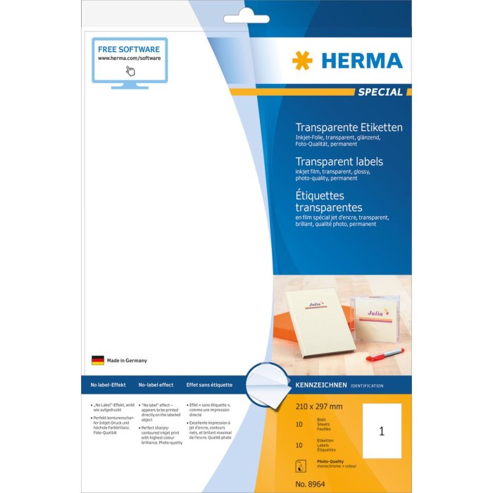 50 unidades de etiquetas transparentes de Herma