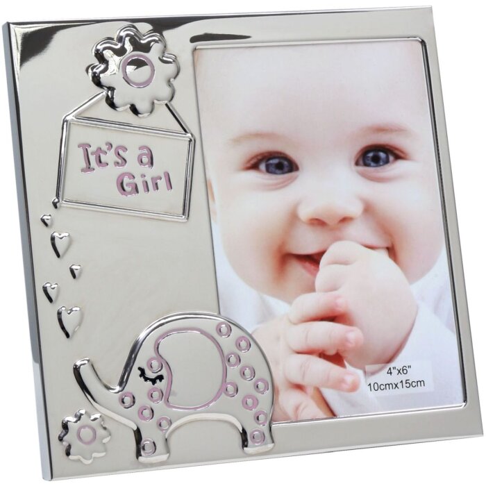 S57MA2 Marco color plata es una niña 10x15 cm