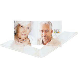 S58RL2 Marco doble de plástico transparente para fotos verticales 5,5x8,6 cm