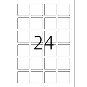 Etiquetas código QR A4 40x40 mm cuadradas papel blanco mate opaco 600 unid.
