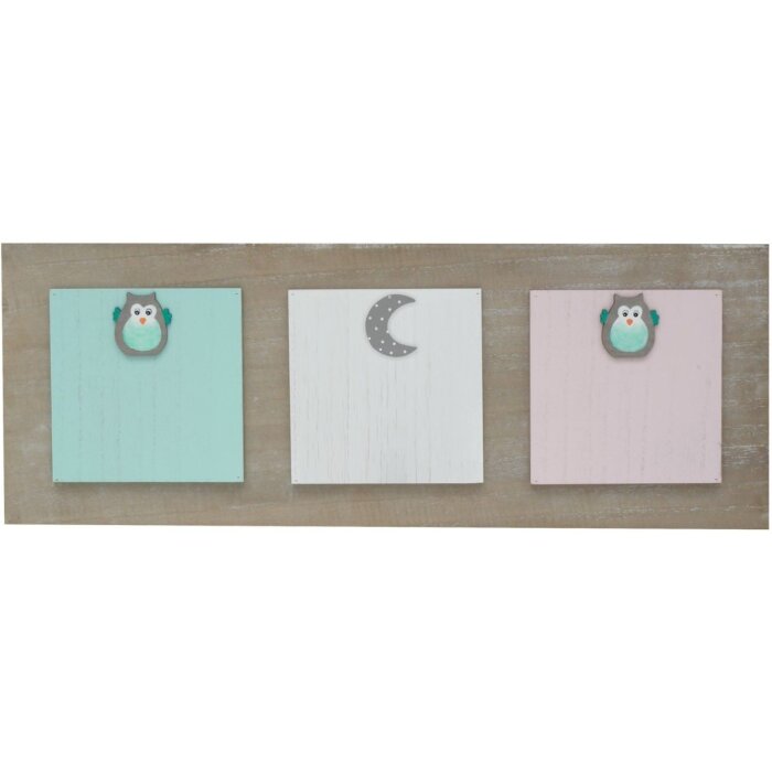 S67TT1 Tablero de notas de madera con imanes para 3 fotos o tarjetas