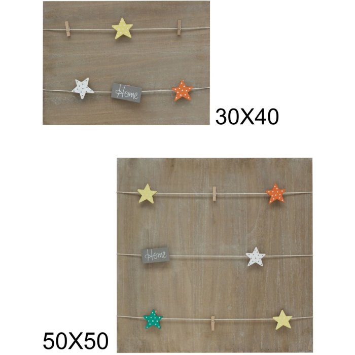 S67TT2 Pared de madera con pinzas 50x50 cm