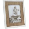 S67TW1 Marco blanco con passepartout de madera 10x15 cm