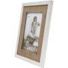 S67TW1 Marco blanco con passepartout de madera 10x15 cm