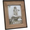 S67TX2 Marco estrecho negro con passepartout de madera 13x18 cm