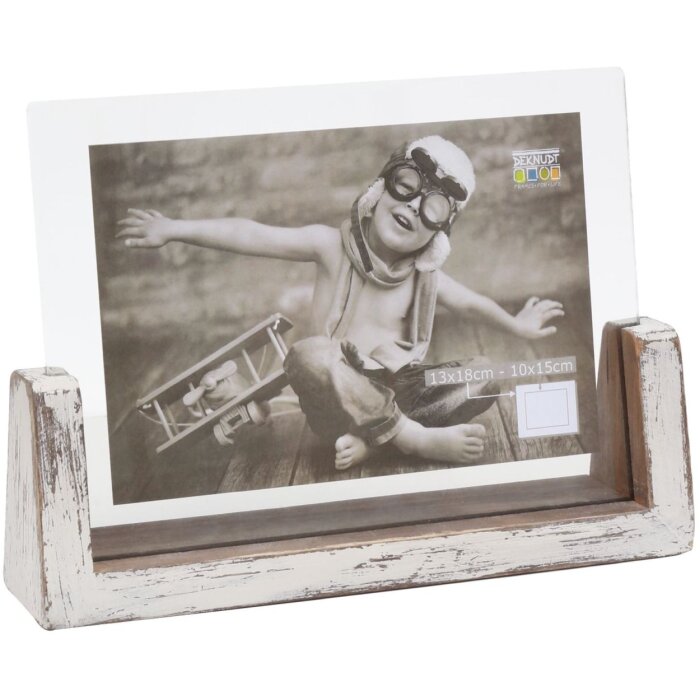 S67TZ1 Portafotos pintado blanco para 1 foto horizontal 15x20 cm