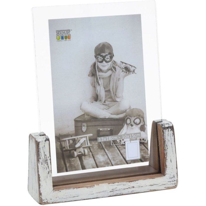 S67TZ1 Portafotos pintado blanco para 1 foto vertical 13x18 cm