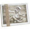S67UA1 Portarretratos pintado blanco con cuerdas 13x18 cm