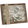 S67UA2 Portarretratos pintado marrón con cuerdas 13x18 cm