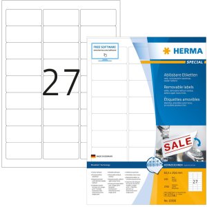 Etiquetas A4 blanco 63,5x29,6 mm Papel...