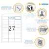 Etiquetas A4 blanco 63,5x29,6 mm Papel movible-desmontable mate 2700 unid.