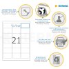 Etiquetas para direcciones A4 blancas 63,5x38,1 mm papel reposicionable mate 2100 unid.