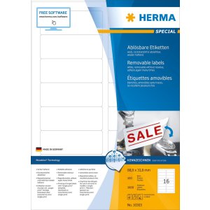 Etiquetas A4 blanco 88,9x33,8 mm Papel...