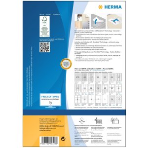 Etiquetas A4 blanco 88,9x33,8 mm Papel movible-desmontable mate 1600 unid.