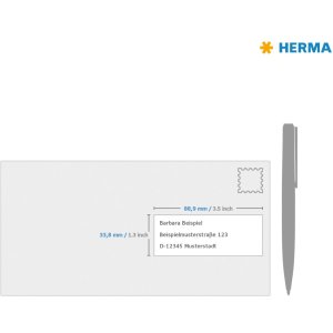 Etiquetas A4 blanco 88,9x33,8 mm Papel movible-desmontable mate 1600 unid.