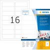 Etiquetas A4 blanco 88,9x33,8 mm Papel movible-desmontable mate 1600 unid.