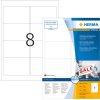 Etiquetas A4 blanco 96x63,5 mm Papel movible-desmontable mate 800 unid.