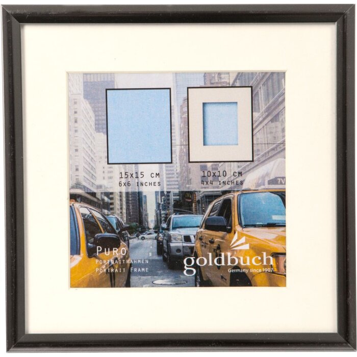 Goldbuch Marco de plástico Puro gris 15x15 cm con Passepartout 10x10 cm