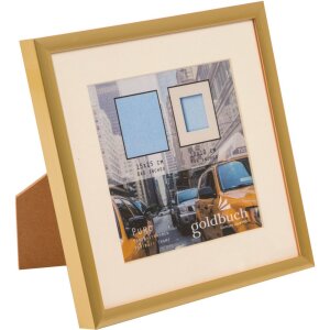 Goldbuch marco de plástico Puro 15x15 cm oro con passe-partout 10x10 cm
