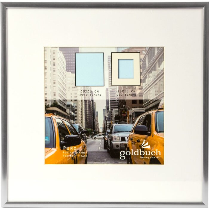 Goldbuch Marco de plástico Puro 30x30 cm plata con Passepartout 18x18 cm