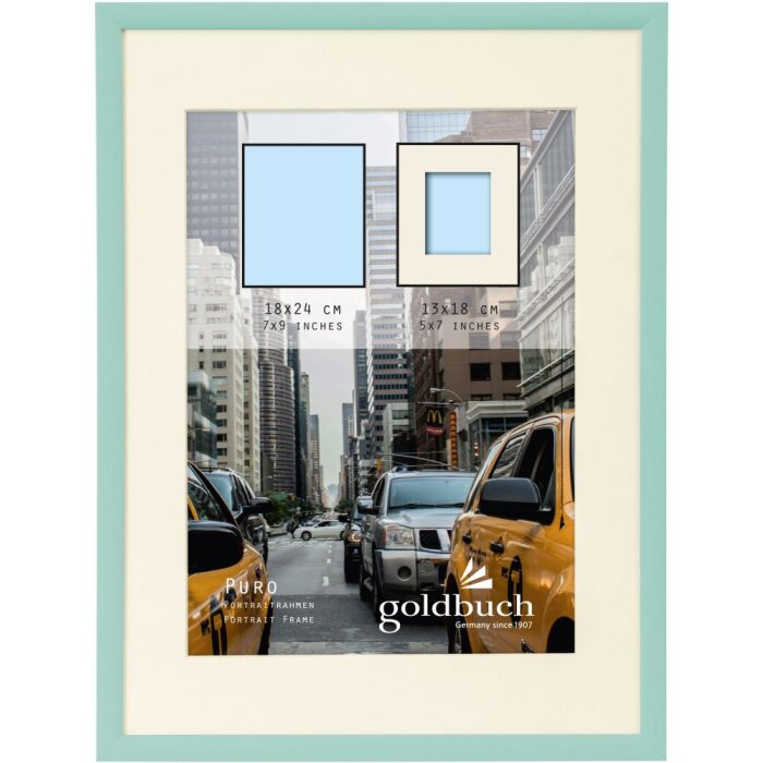 Marco de plástico Goldbuch Puro mint 18x24 cm con passepartout 13x18 cm