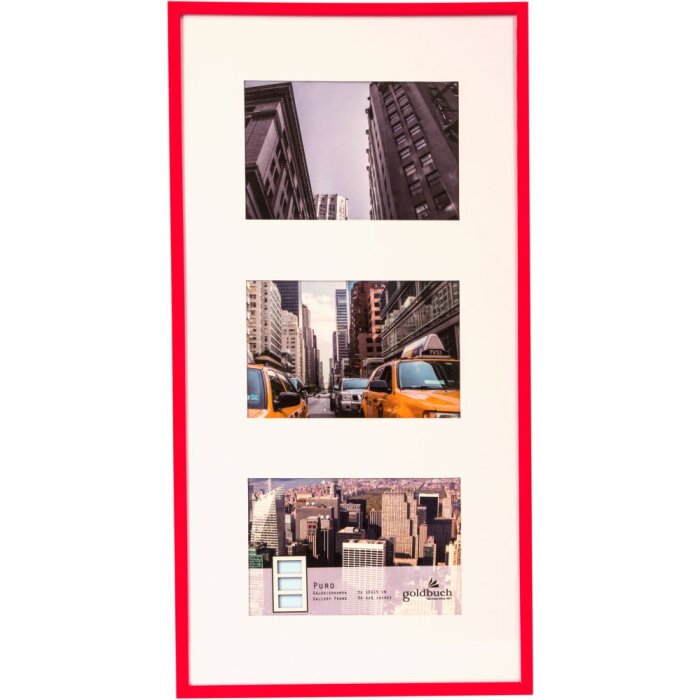 Marco de Galería Puro 3 Fotos 10x15 cm rojo