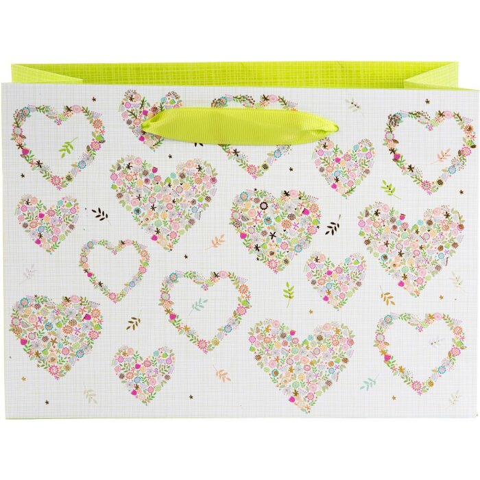 Bolsa de regalo Flores en el corazón 18x10 cm