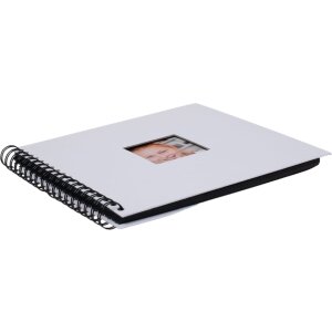 HNFD Álbum de espiral Khari blanco estriado 24x25 cm 50 páginas negras