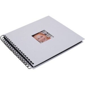 HNFD Álbum de espiral Khari blanco estriado 24x25 cm 50 páginas negras