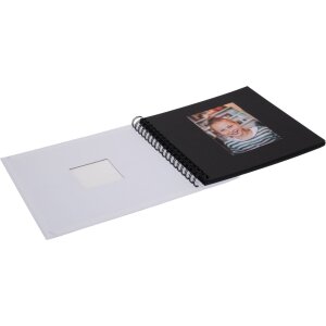 HNFD Álbum de espiral Khari blanco estriado 24x25 cm 50 páginas negras
