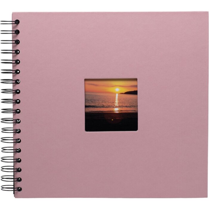 HNFD Álbum espiral Khari rosa acanalado 24x25 cm 50 páginas negras