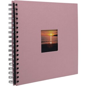 HNFD Álbum espiral Khari rosa acanalado 24x25 cm 50 páginas negras