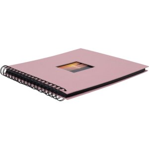 HNFD Álbum espiral Khari rosa acanalado 24x25 cm 50 páginas negras